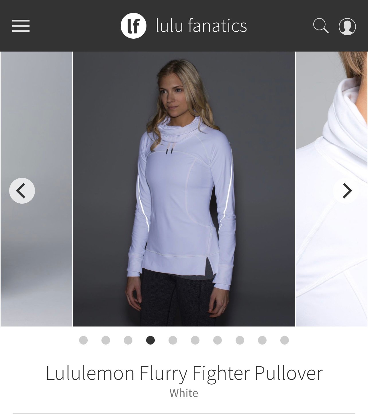 Lululemon Flurry Fighter Pullover White size 8