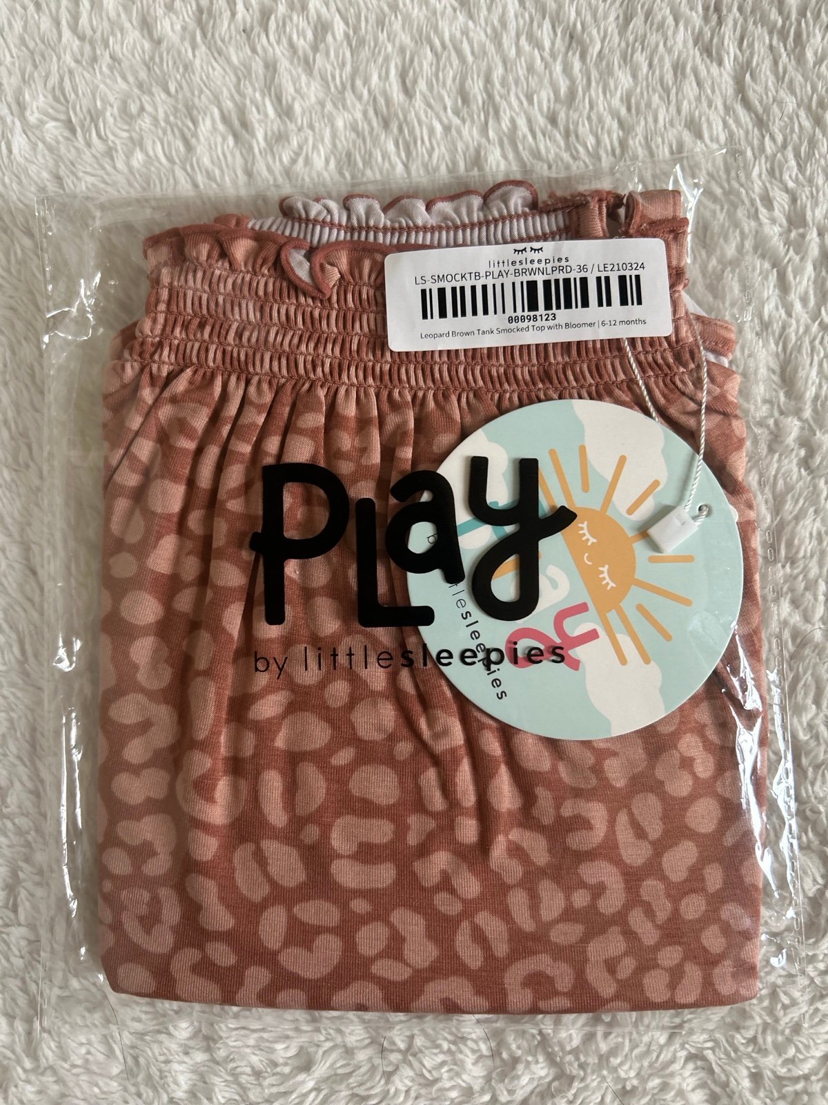 Little Sleepies Desert Leopard Smocked Top with Bloomer 6-12months