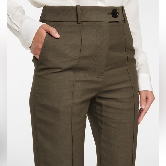 Peter Do green wool blend trousers