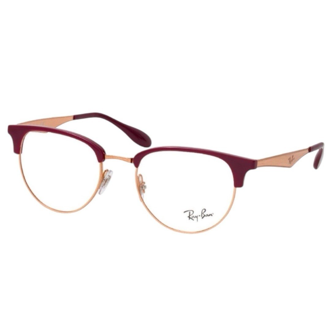 Ray-Ban RX 6396 8099 Eyeglasses – Rose Gold & Red Browline Frame (51-19-140)