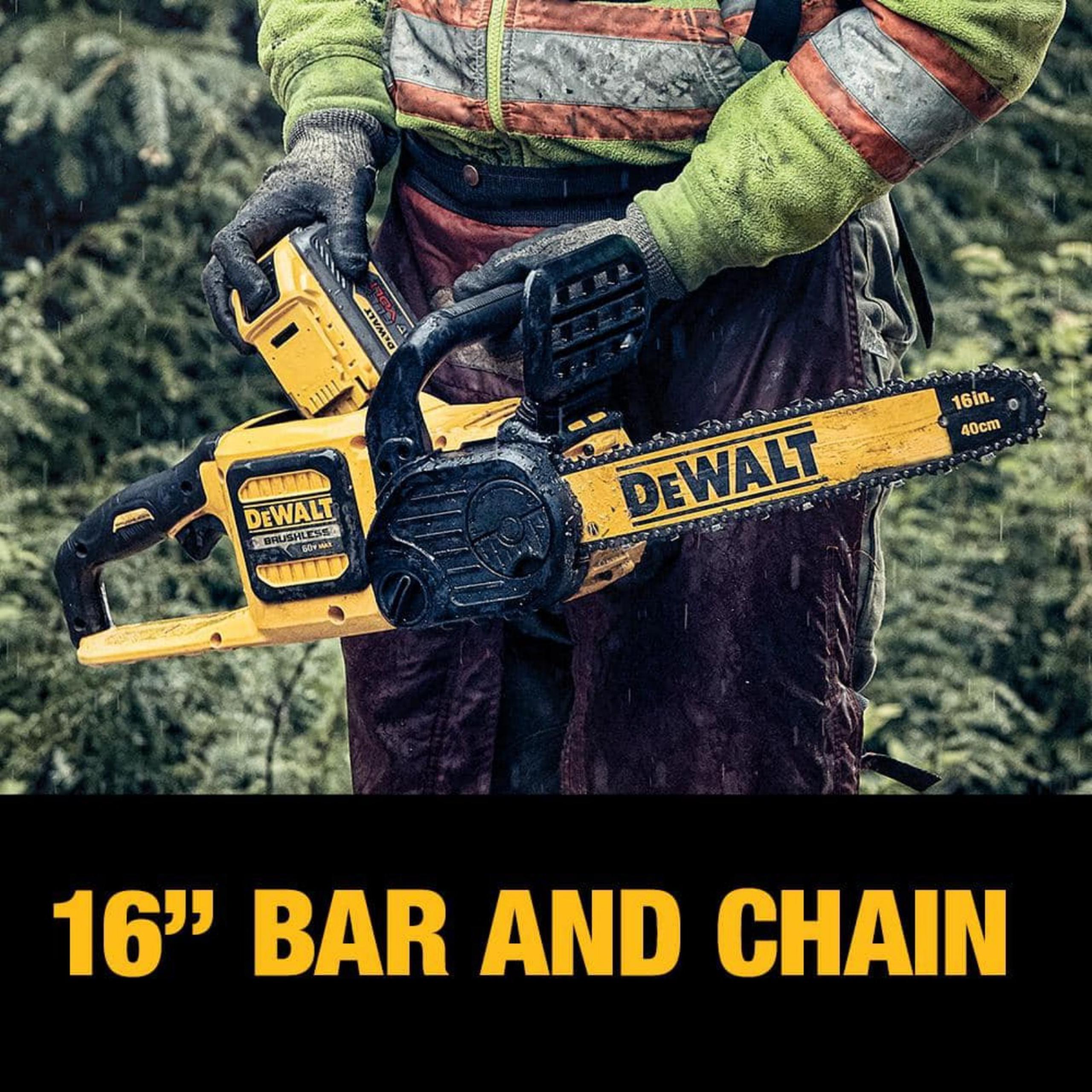 DEWALT 60V MAX 16in. Brushless Battery Powered Chainsaw, Tool Only
