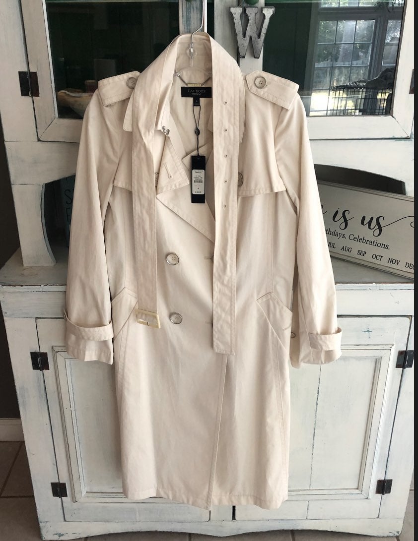 BNWT Talbots Modern Trench Coat, Size 4