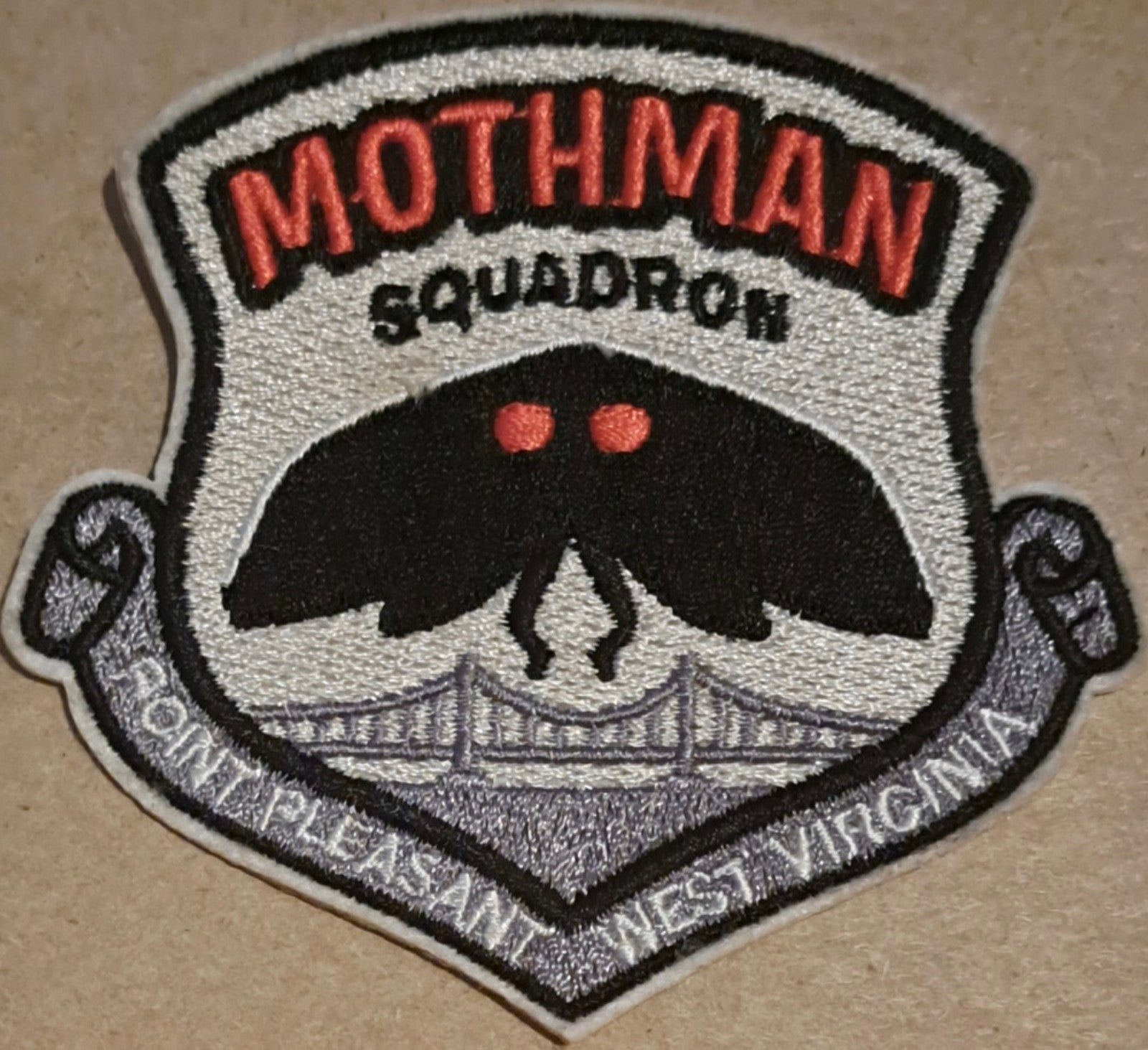 Mothman Squadron Point Pleasant West Virginia embroidered Iron on patch 6 ct.