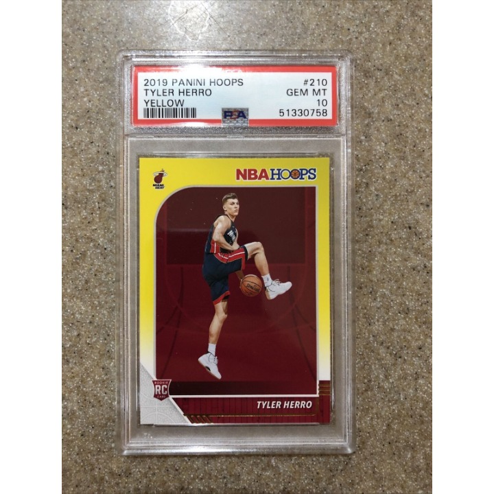 2019-20 Panini NBA HOOPS TYLER HERRO #210 GEM MT PSA 10 YELLOW *LOW POP, POP 19*