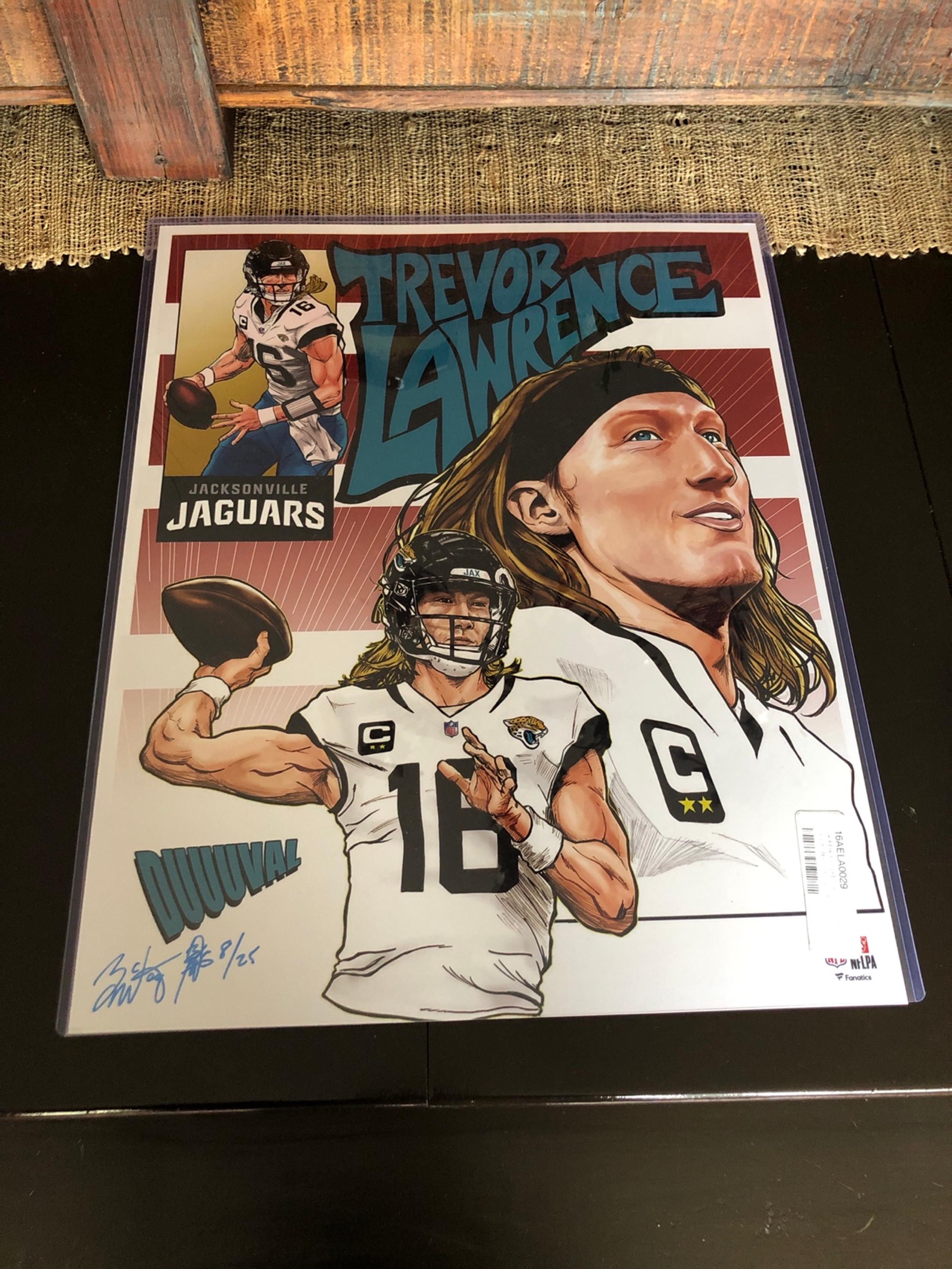 Trevor Lawrence Jaguars Signed 16x20 Photo Print - Art by Brian Kong - LE of 25