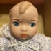 Kingstate porcelain baby boy doll 14 inches tall blue eyes blonde hair painted