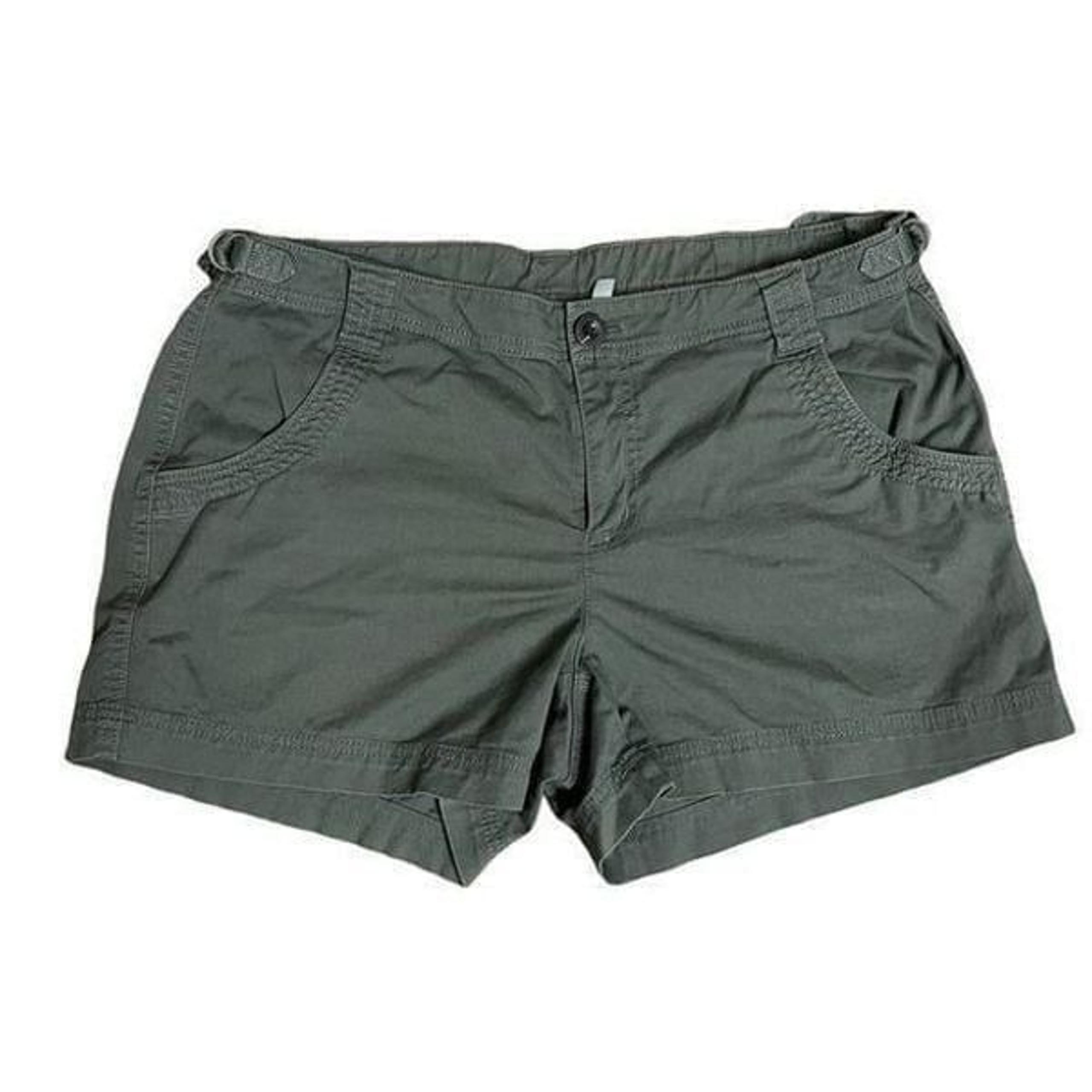 Athleta Jasper Green Organic Cotton Adjustable Shorties w/Side Buckles Size: 14