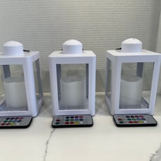 Home Reflections S/3 Mini Lanterns with Remote-White
