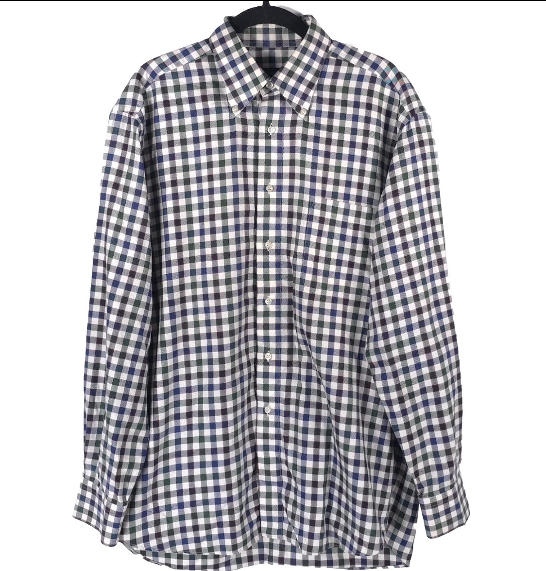St. Croix ITALY MADE Pashby Gray Plaid Button Down Long Sleeve Shirt LARGE