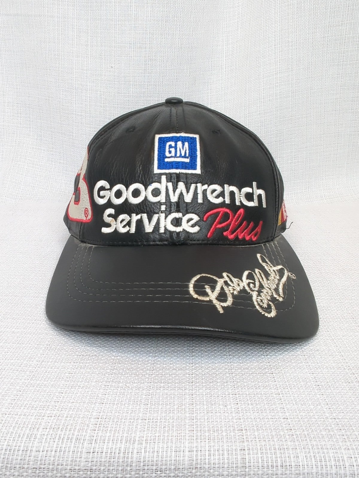 Vintage JH Design Dale Earnhardt Goodwrench Service Nascar Leather Strapback Hat