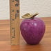 Vintage Polished Marble Purple Apple Sculpture Paperweight