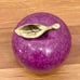 Vintage Polished Marble Purple Apple Sculpture Paperweight