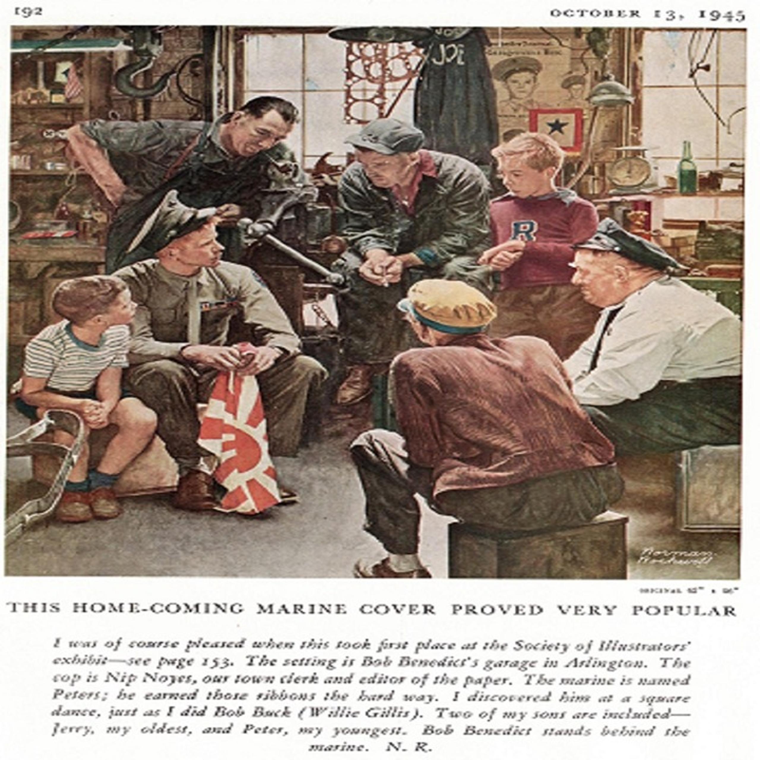 Norman Rockwell: “Saturday Evening Post Cover 10/13/45” Extremely Rare Bookplate