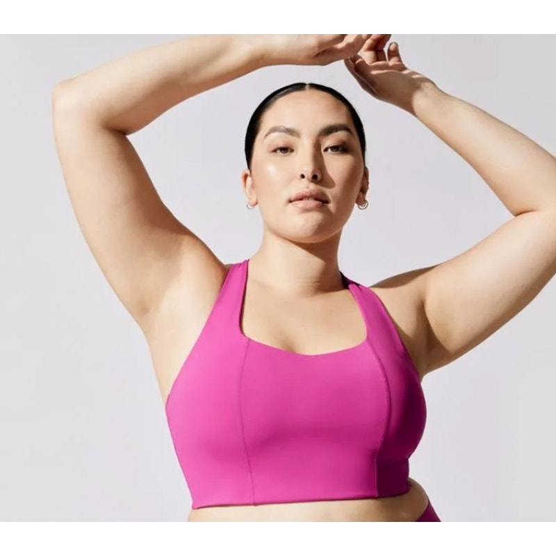 Carbon 38 T Strap Back Sports Bra in Diamond Compression Pink Magenta 2XL