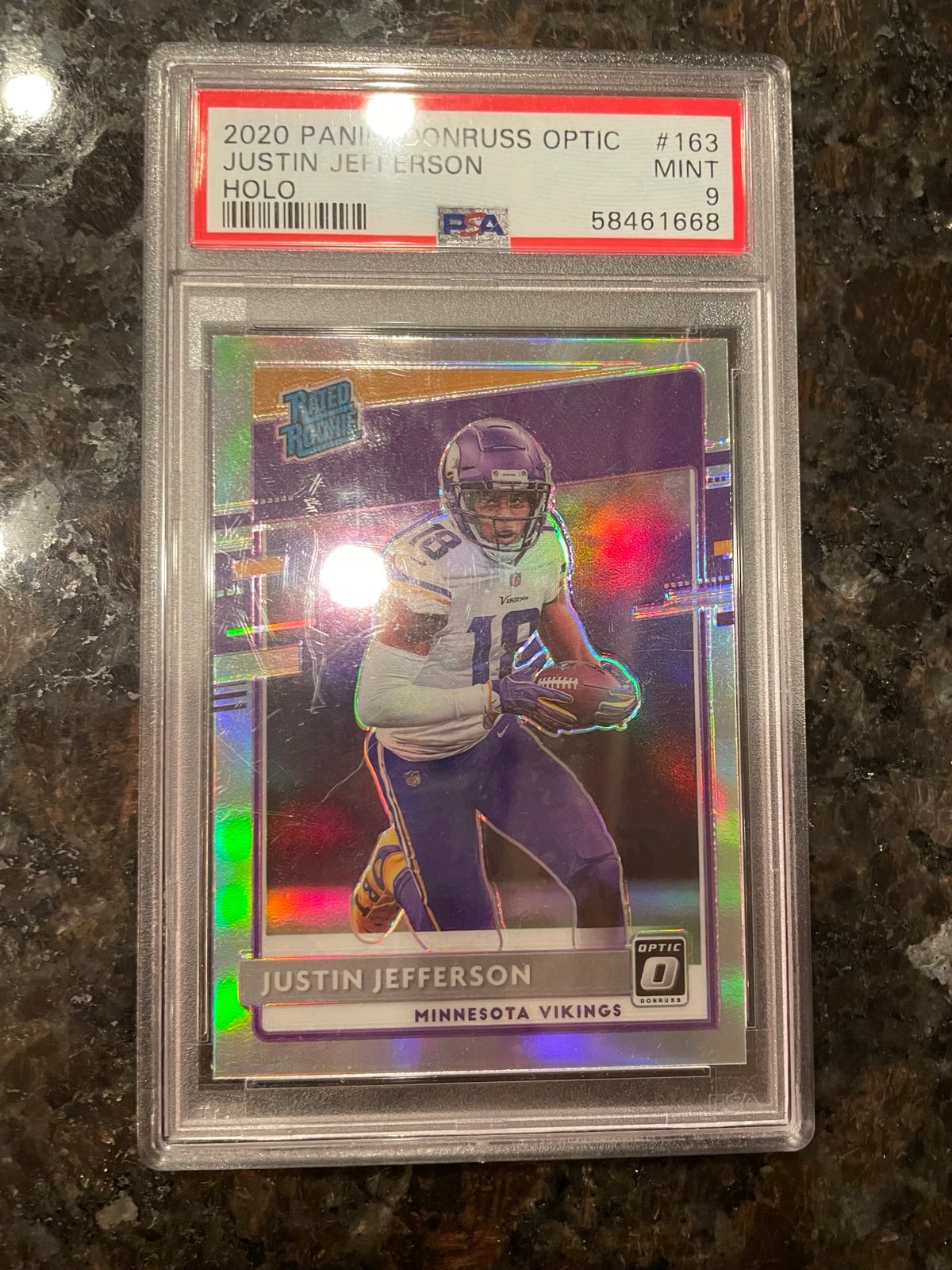 Panini 2020 Holo Rated Rookie Justin Jefferson PSA 9