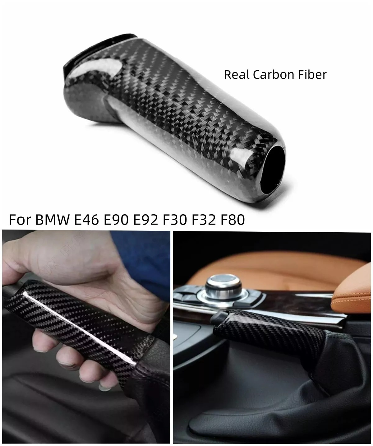 NEW BMW E90 E92 F30 F32 F80 F82 REAL CARBON FIBER PARKING E BRAKE HANDBRAKE