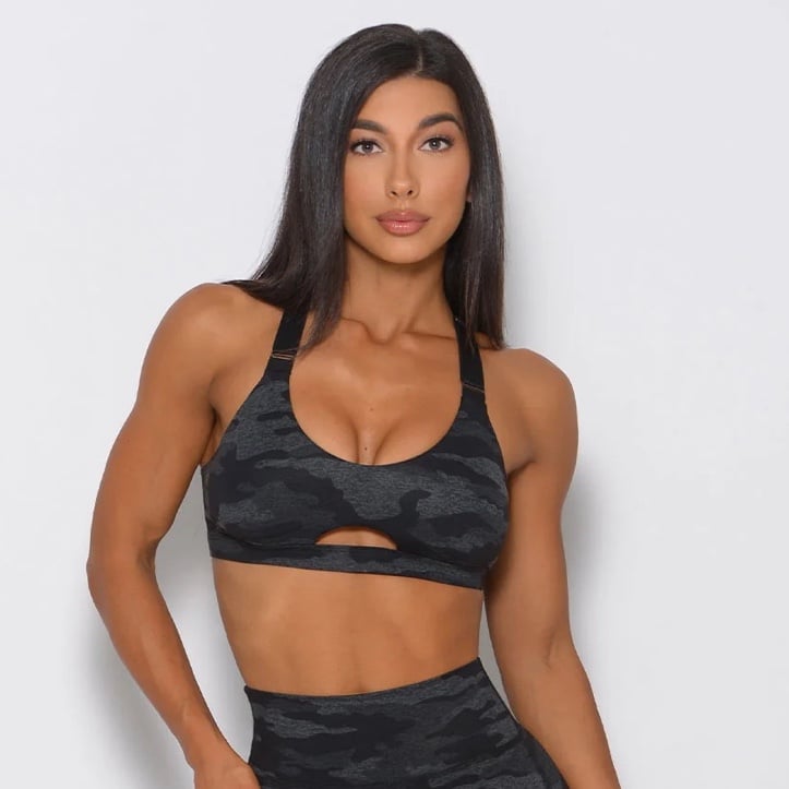 Bombshell Sportswear Black camo sports bra