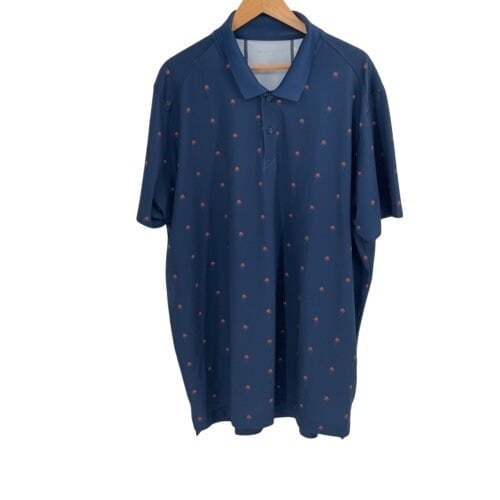 Bonobos Polo Shirt Golf Men's 2XL XXL Big and Tall Blue Roses