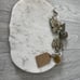 Marble Pumpkin Serving Board Tray with Metal Stern Thanksgiving