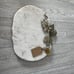 Marble Pumpkin Serving Board Tray with Metal Stern Thanksgiving