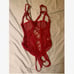 Event Underwear Rose Red Event Cut Out Sheer Mesh Teddy Bodysuit L1