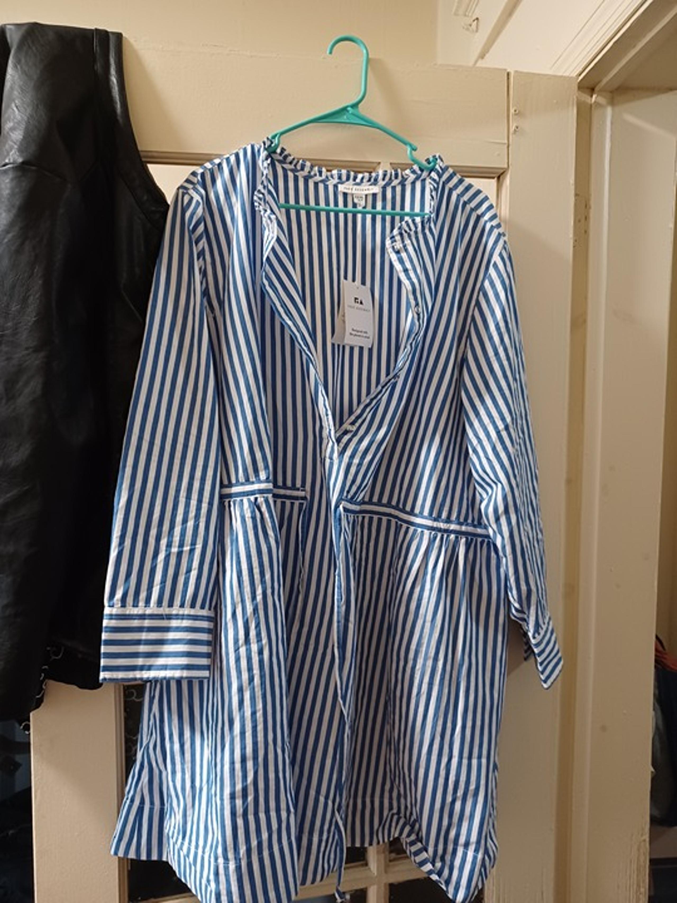 Free Assembly Women’s Striped Ruffle Neck Mini Dress, Size XXL