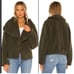 M We The Free Green Oversized Teddy Coat with Plush Material and Wide Collar