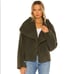 M We The Free Green Oversized Teddy Coat with Plush Material and Wide Collar