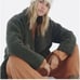 M We The Free Green Oversized Teddy Coat with Plush Material and Wide Collar