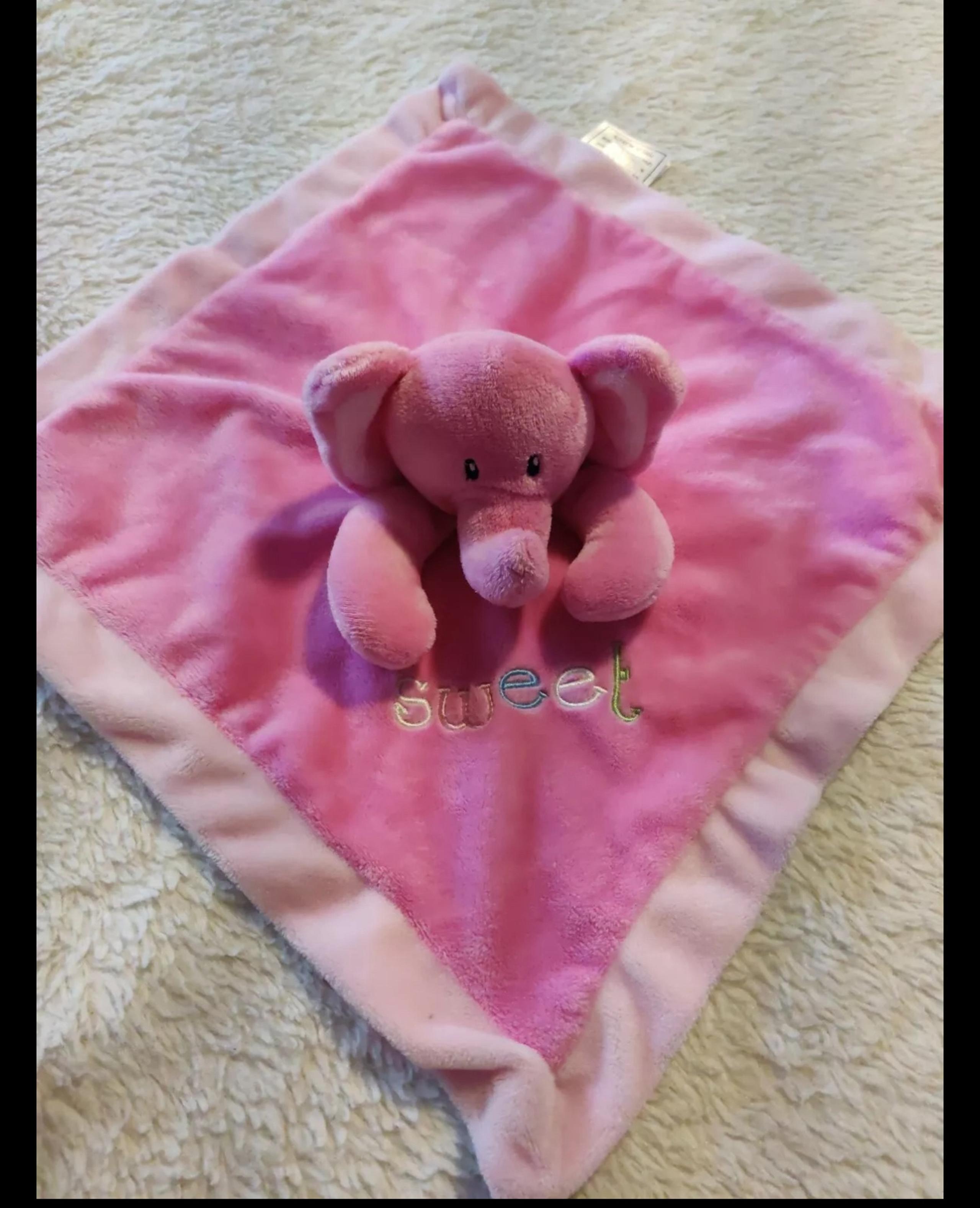 Pink Sweet Baby Essentials Elephant Security Blanket Lovey Lovie Gently used