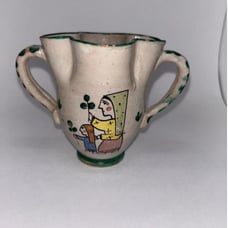 V Pinto Vietri Italy Pottery Vase Mother & Child And Cactus Dates Back To 1920’s