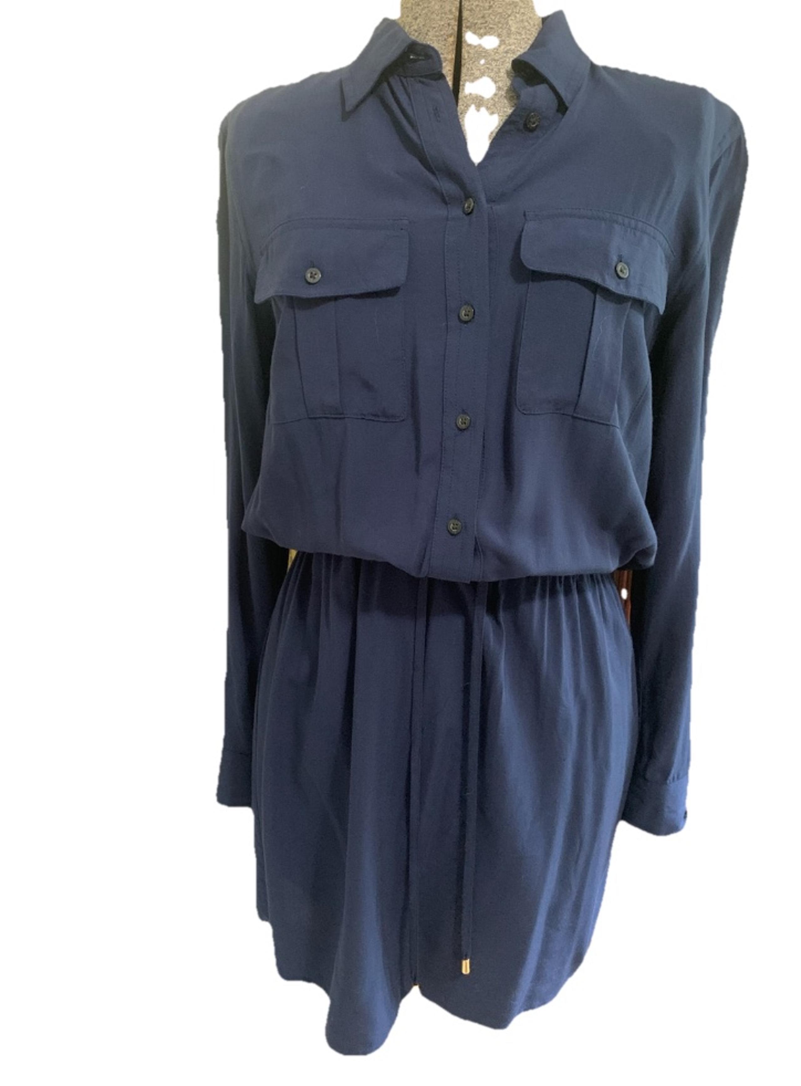 Ralph Lauren Womens Military Safari Dark Blue Dress Shirt Size 6P NEW with Tags.