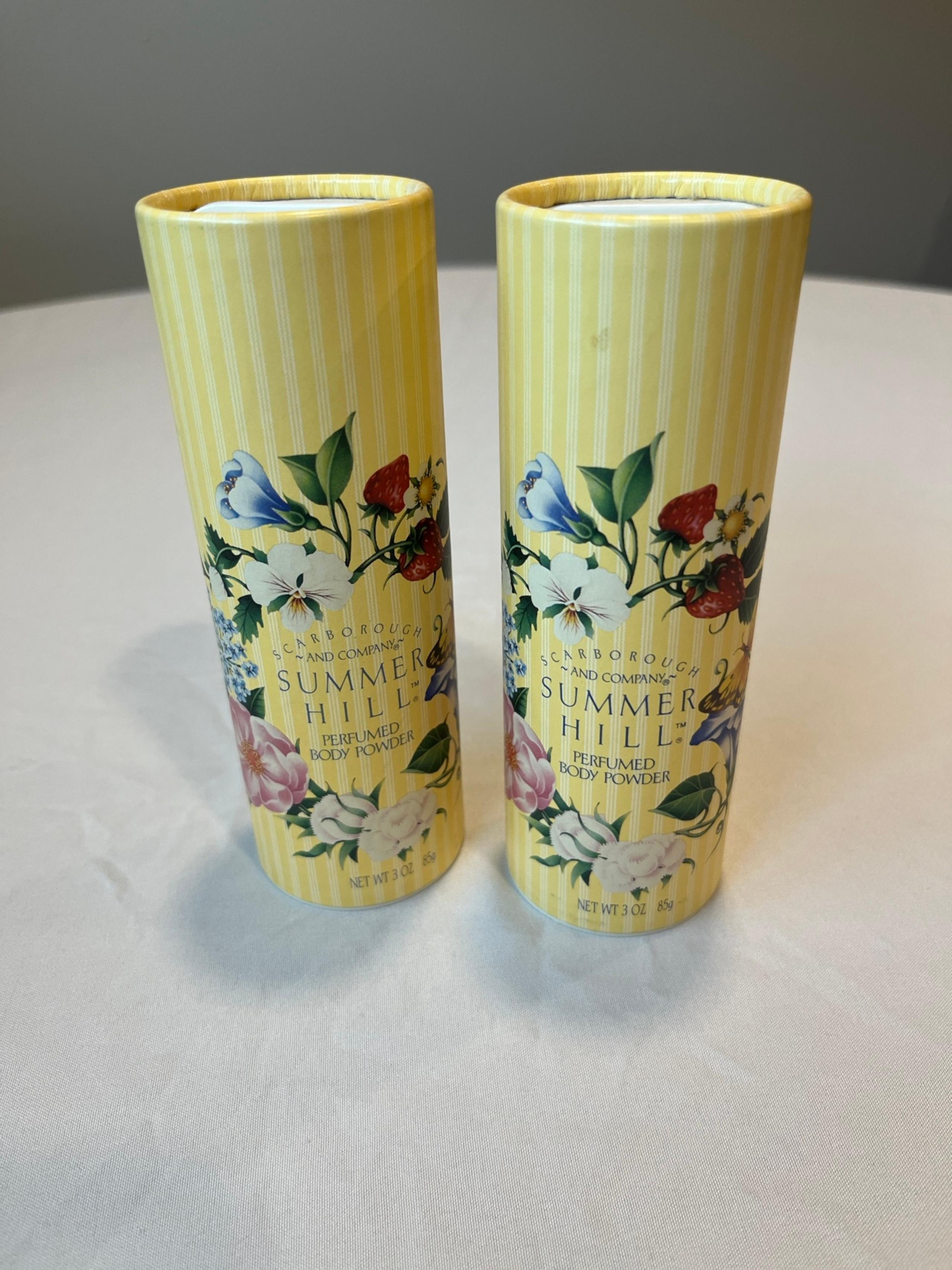 Crabtree Evelyn summer hill body powder 3 oz each used slightly Vintage