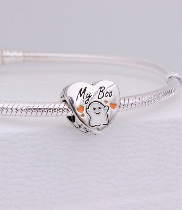 New PANDORA Halloween My Boo Ghost Heart Charm