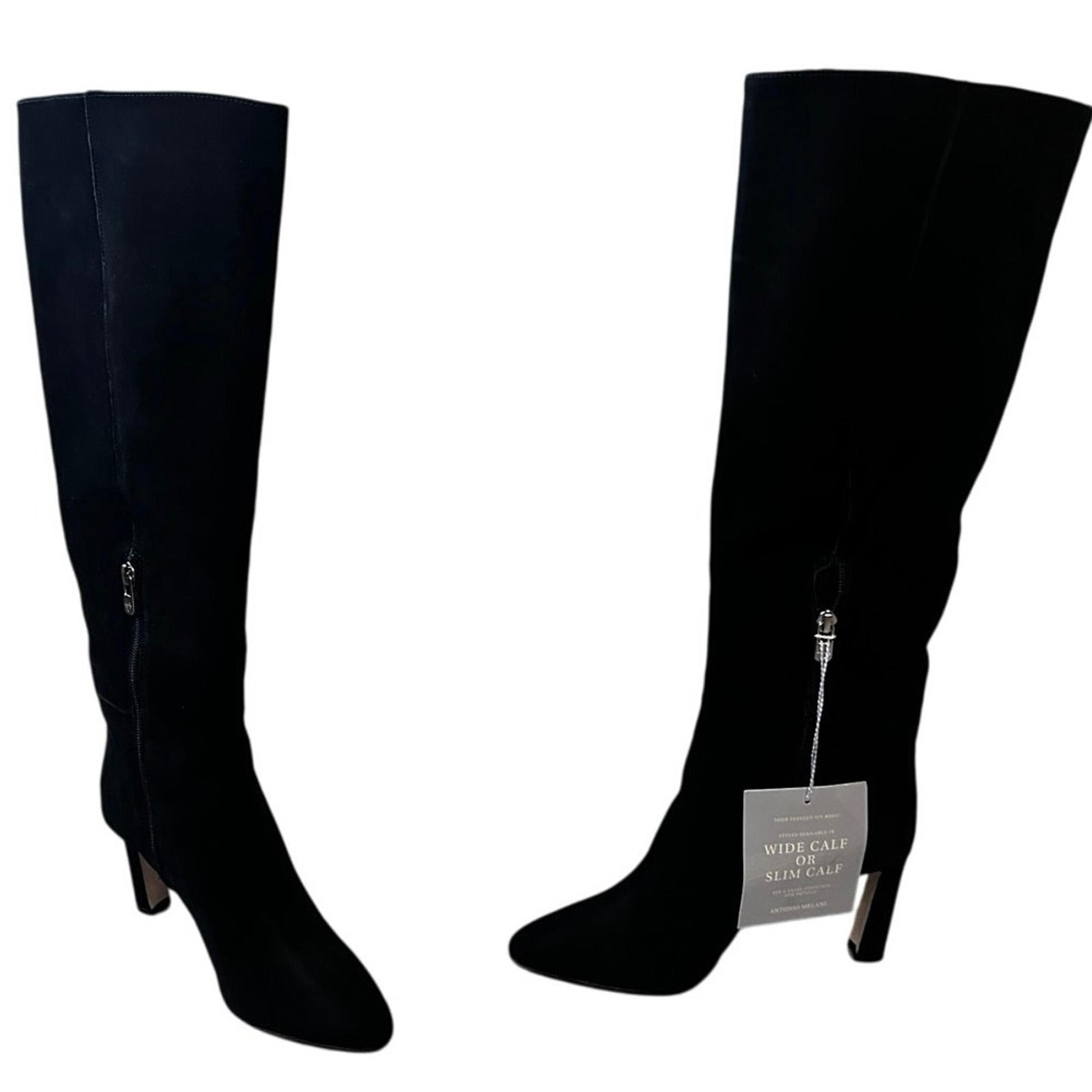ANTONIO MELANI  STYLE STELLAH SIZE 9M  BLACK SUEDE LEATHER KNEE HIGH BOOTS