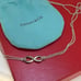 Tiffany & Co Sterling Silver Infinity Double Chain Necklace 16 in Pouch Classic