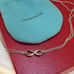 Tiffany & Co Sterling Silver Infinity Double Chain Necklace 16 in Pouch Classic