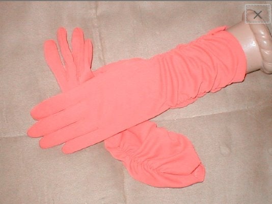Vintage 1940's Orange nylasuede Gloves