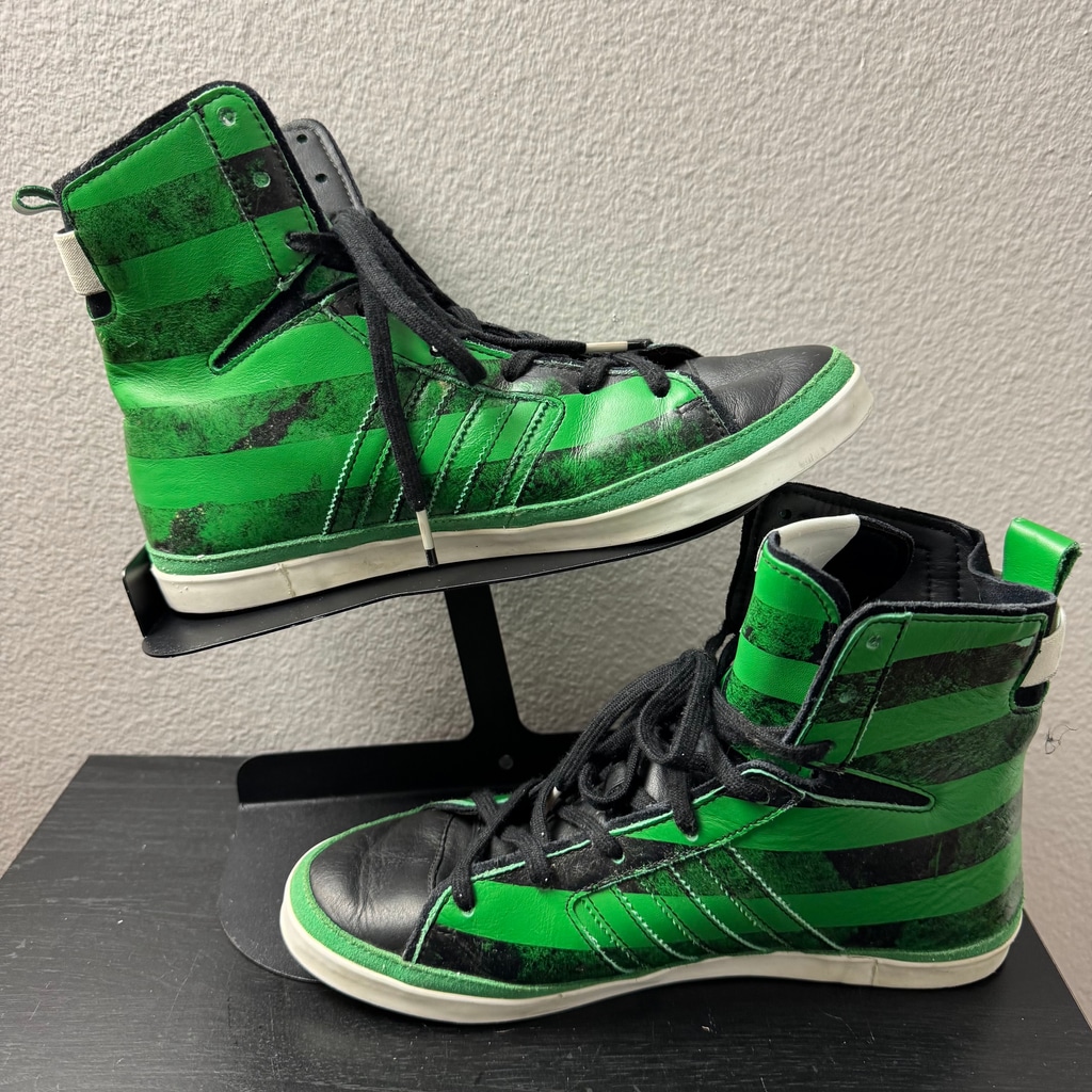 Adidas Originals Women's 7.5 Green Sports Basketball High Top Lace Up Sneakers