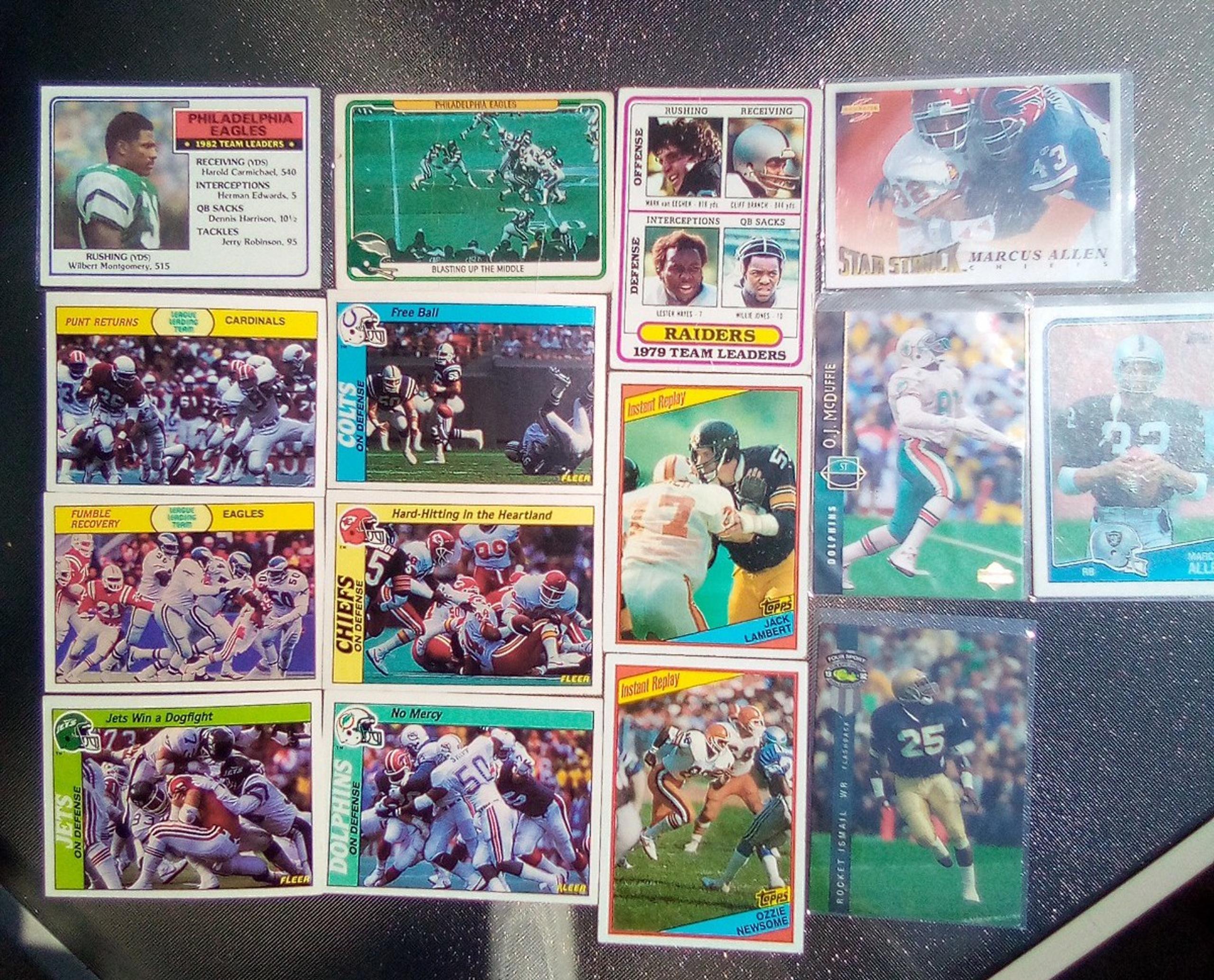 Old 70s football cards lot, fleer,classic topps