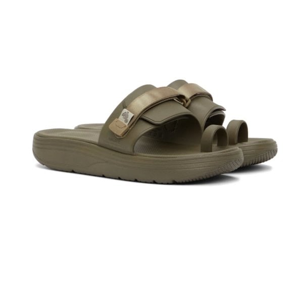 Suicoke Toe Strap UTA Urich Rubber Sandals - Khaki Olive Green