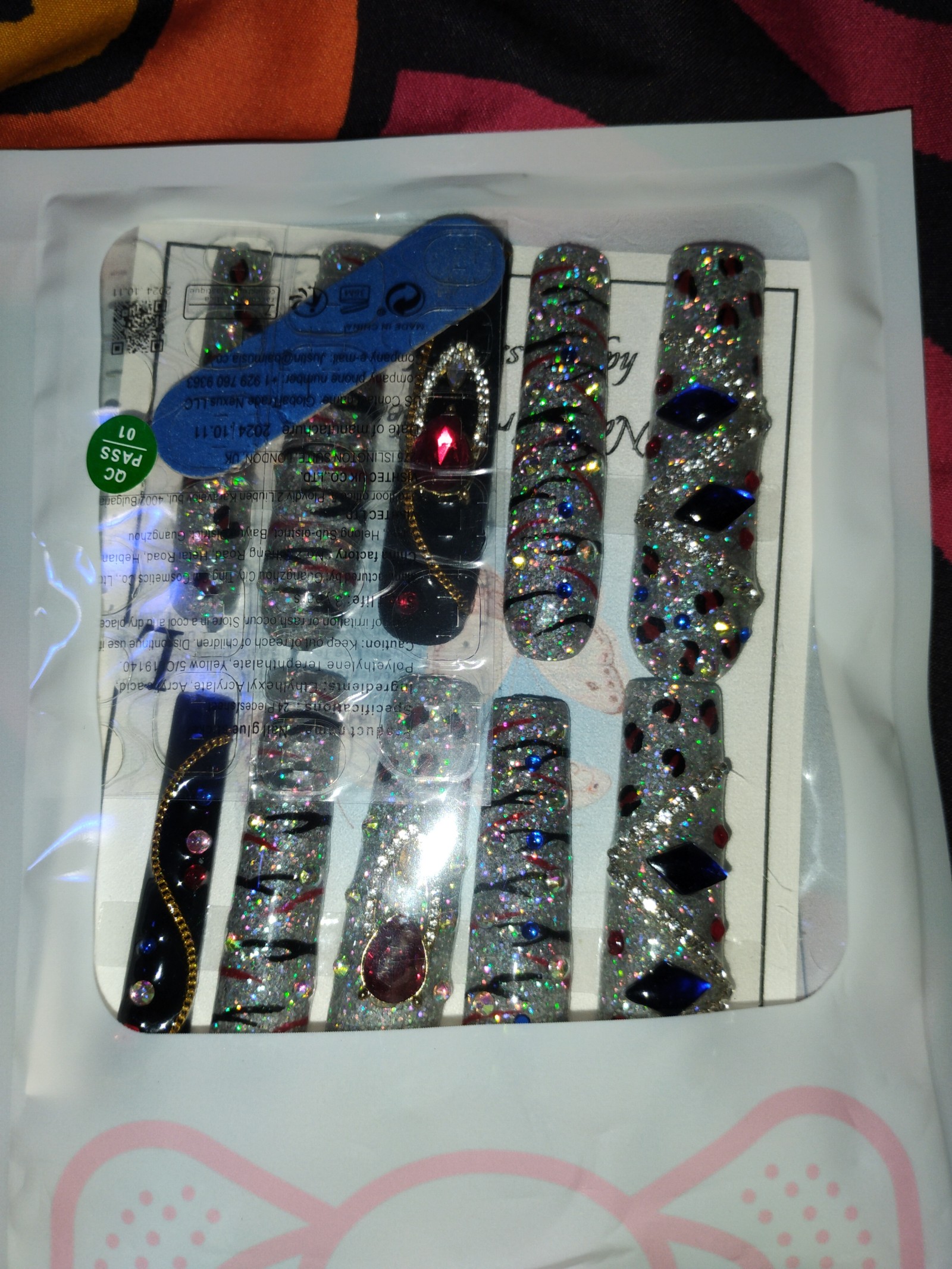 Silver Size Large Press On Nails XXL