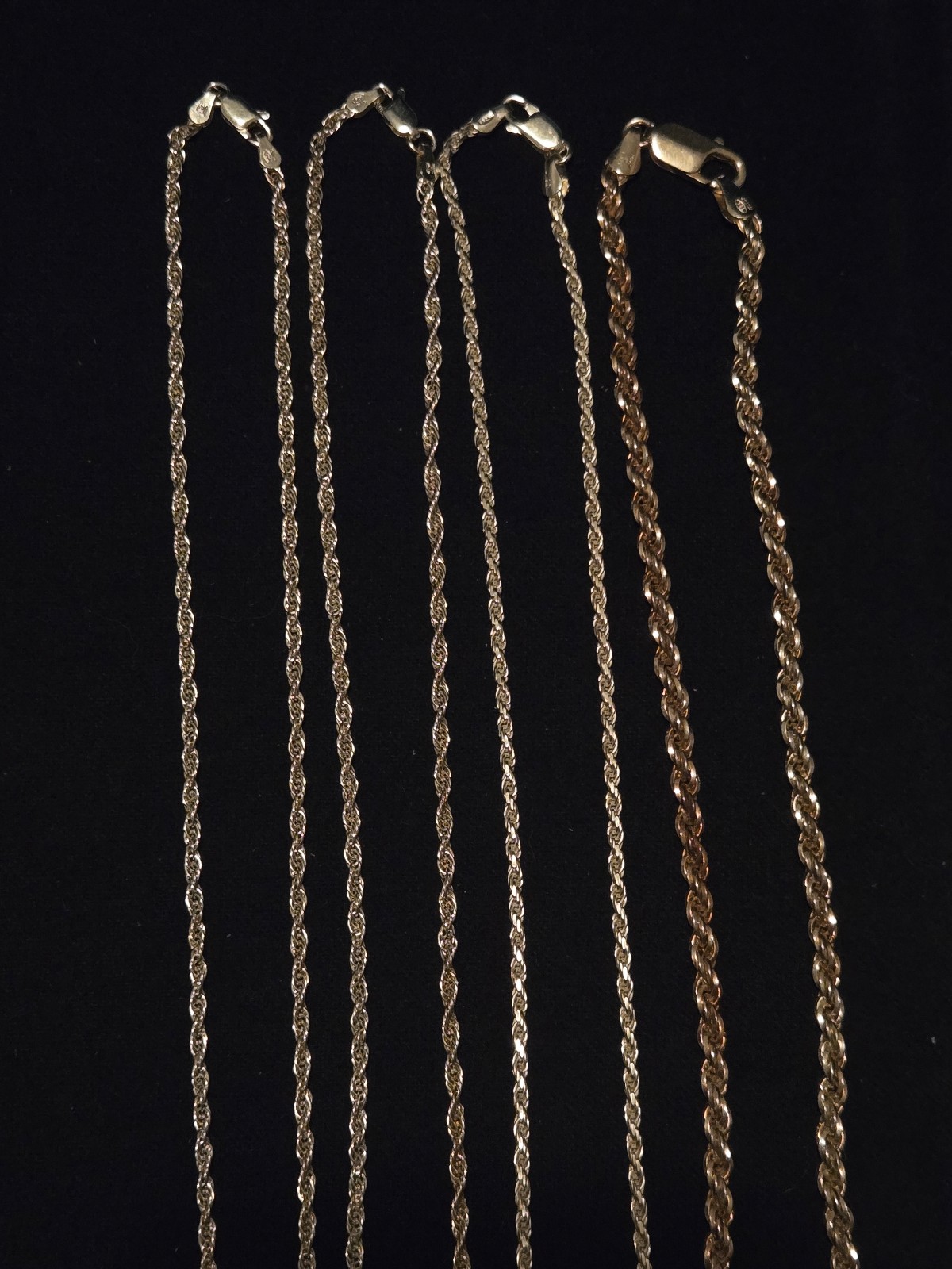 925 Sterling Silver Rope Necklace Bundle