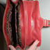 Vintage Y2K Rare Bellerose Red Leather Shoulder Buckle Flap Purse Bag soho