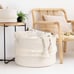 Woven Storage Basket, Large White Boho Decorative Basket for Home Decor