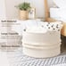 Woven Storage Basket, Large White Boho Decorative Basket for Home Decor