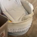 Woven Storage Basket, Large White Boho Decorative Basket for Home Decor