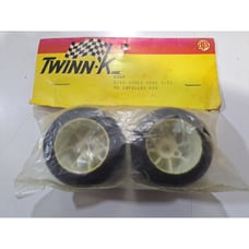NOS AJ's 0867 Twinn-K Foam 1/12 R/C Vehicle Tires B-52 on Impeller Rim 2 Pack
