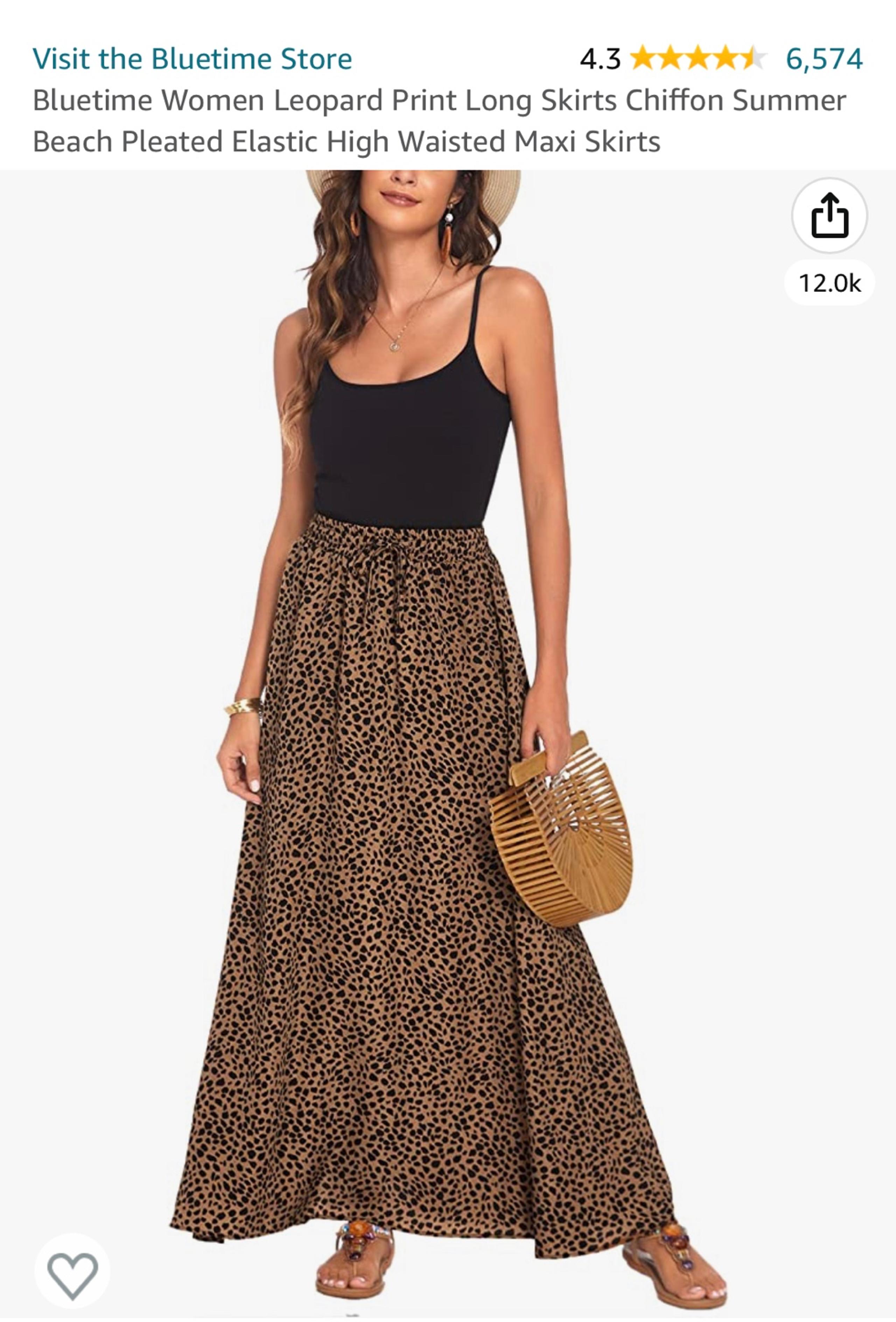 Leopard print maxi skirt - Amazon