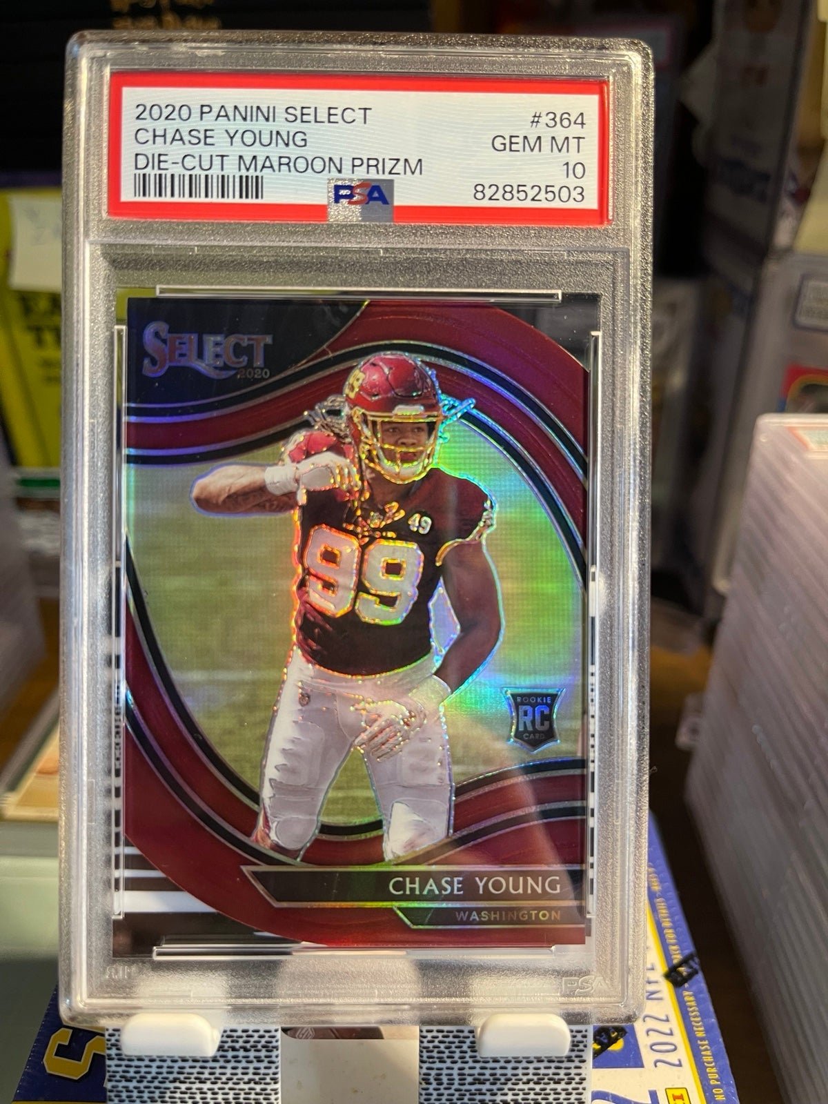 Chase Young-Select, Field level Die-Cut, Maroon Prizm-Rookie RC, PSA 10 POP 3